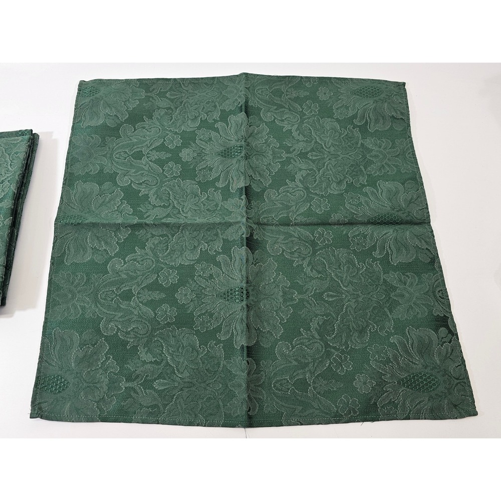 VINTAGE Wedgwood Damask‎ Napkins Set of 6 Emerald Green Christmas Holiday Dinner